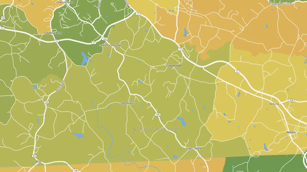 30538, GA Map of Drug-Related Crime Rates