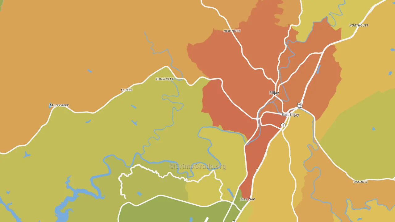 30540, GA Map of Drug-Related Crime Rates
