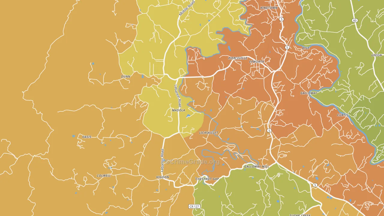 30541, GA Map of Drug-Related Crime Rates