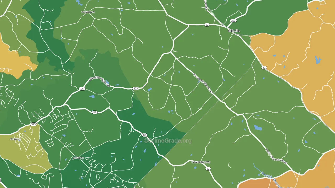 30543, GA Map of Drug-Related Crime Rates