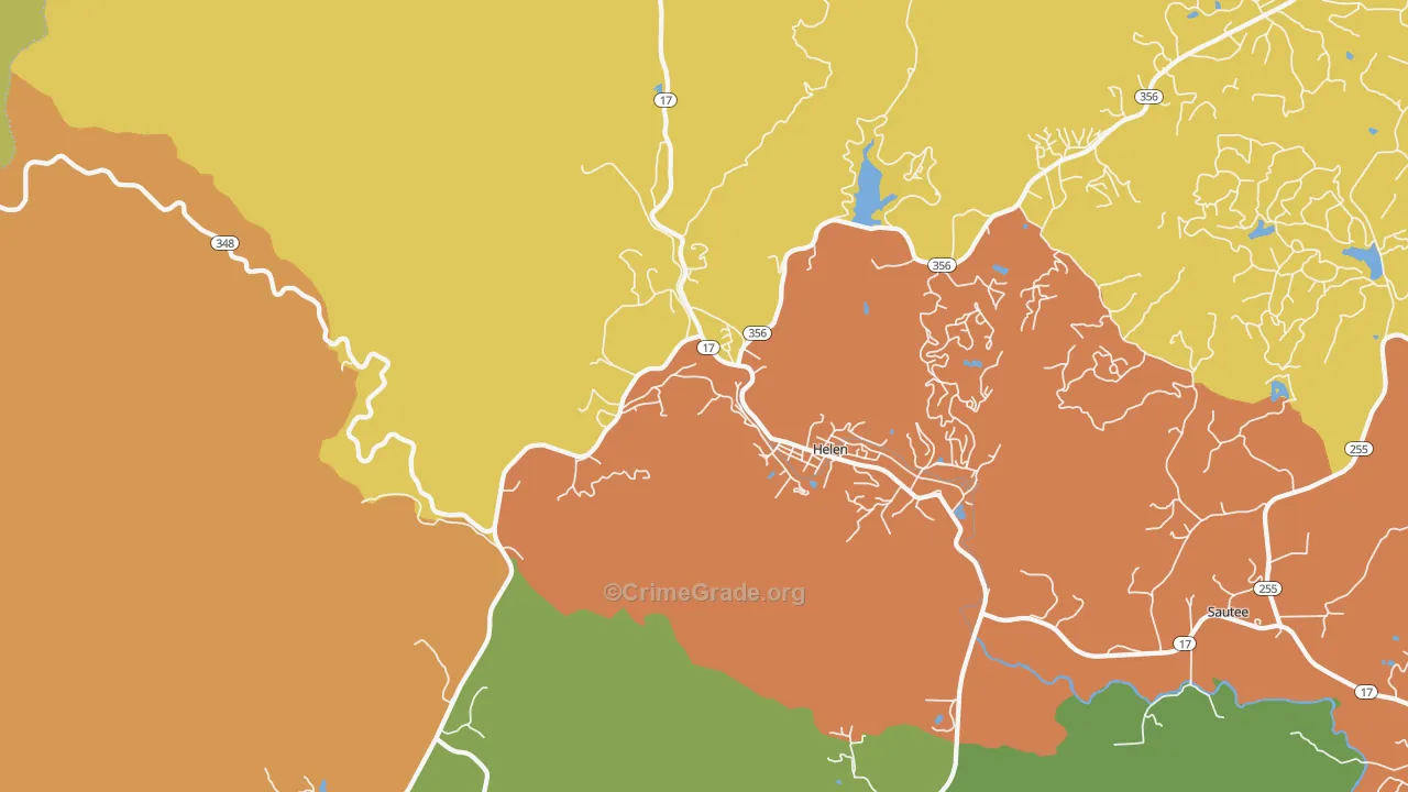 30545, GA Map of Drug-Related Crime Rates