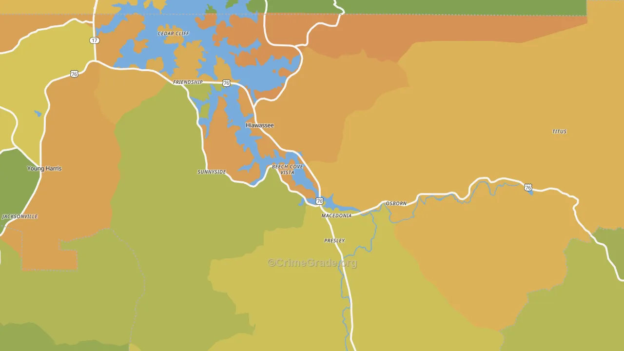 30546, GA Map of Drug-Related Crime Rates