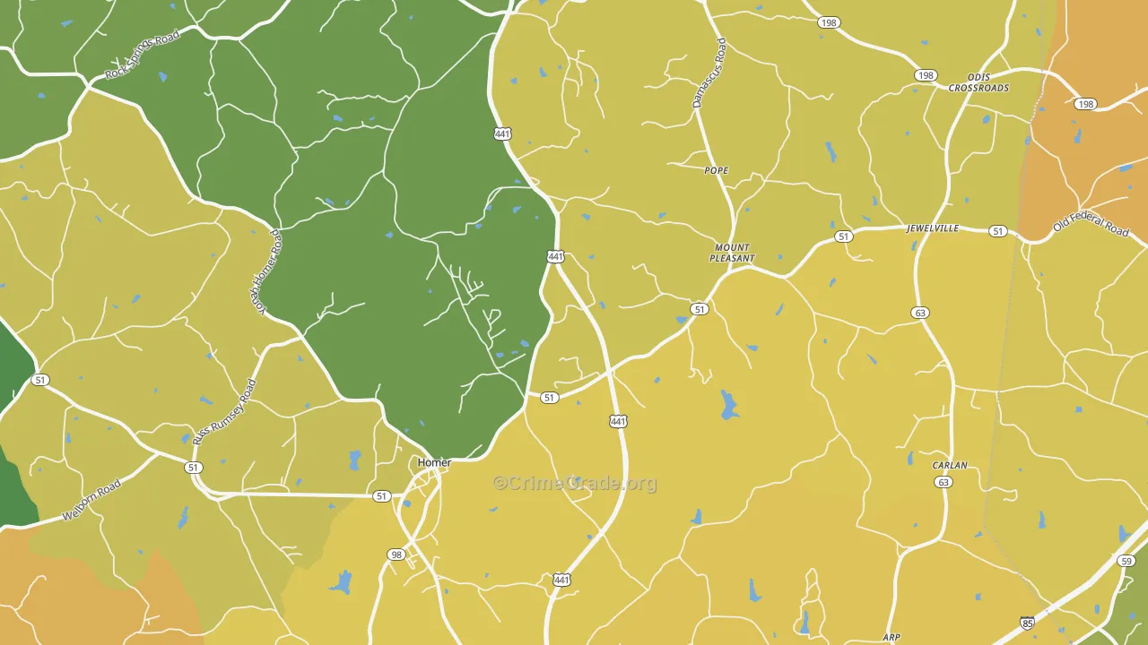 30547, GA Map of Drug-Related Crime Rates