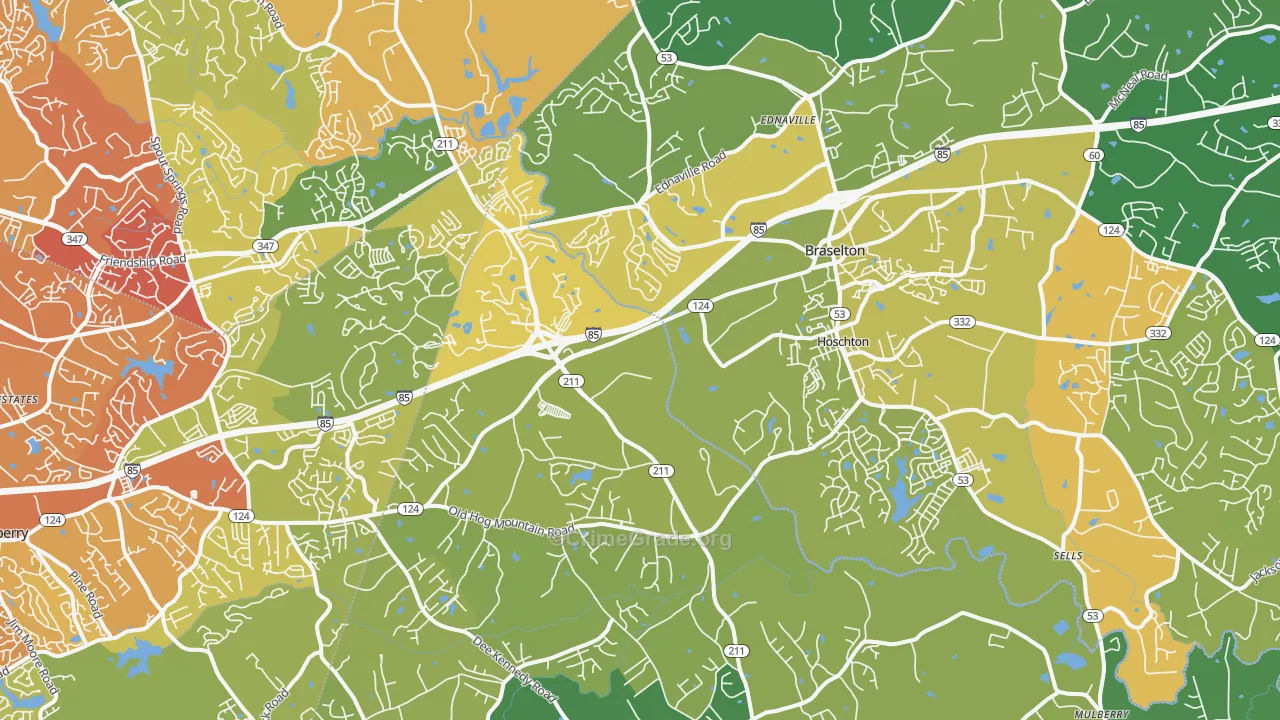 30548, GA Map of Drug-Related Crime Rates
