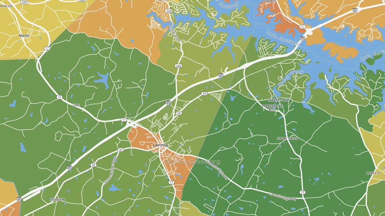 30553, GA Map of Drug-Related Crime Rates