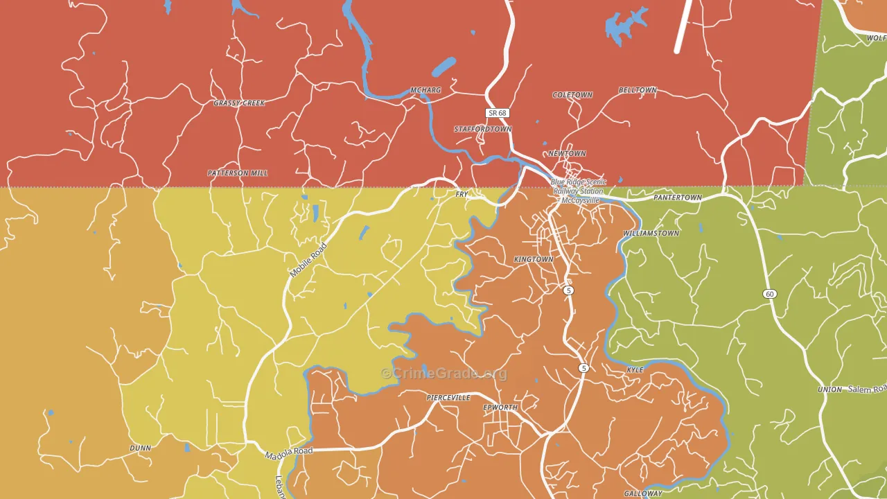 30555, GA Map of Drug-Related Crime Rates