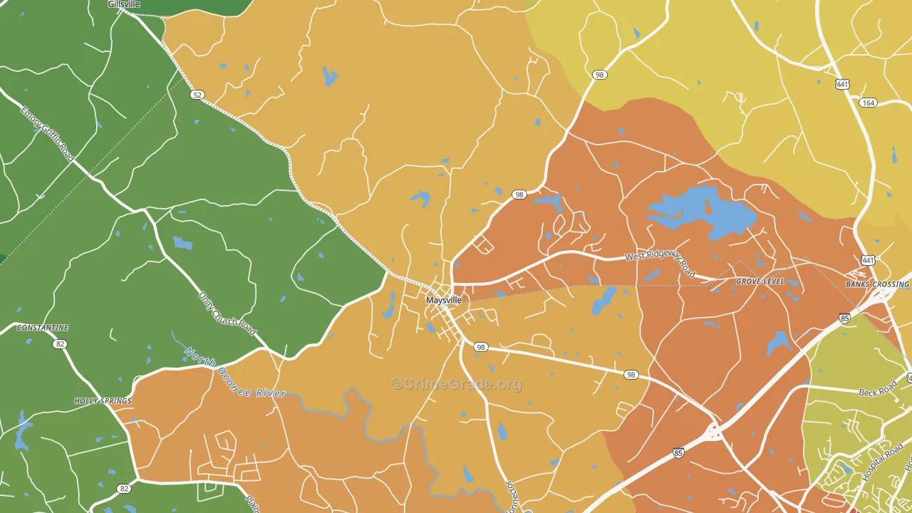 30558, GA Map of Drug-Related Crime Rates