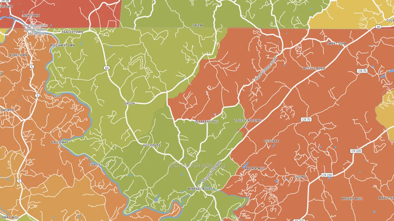 30559, GA Map of Drug-Related Crime Rates