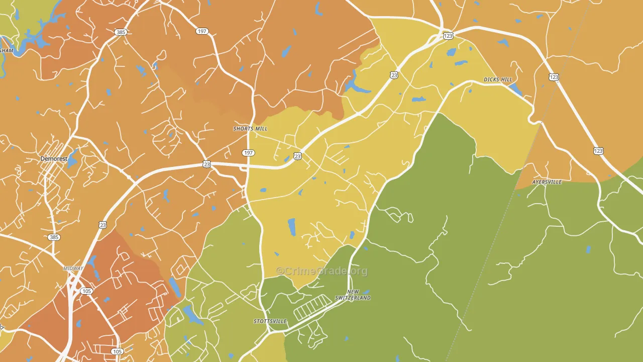 30563, GA Map of Drug-Related Crime Rates