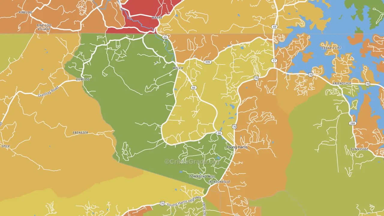 30582, GA Map of Drug-Related Crime Rates