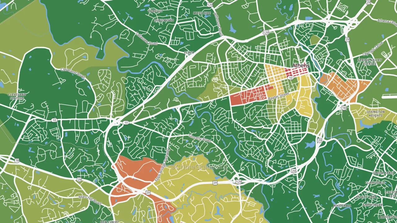 30606, GA Map of Drug-Related Crime Rates
