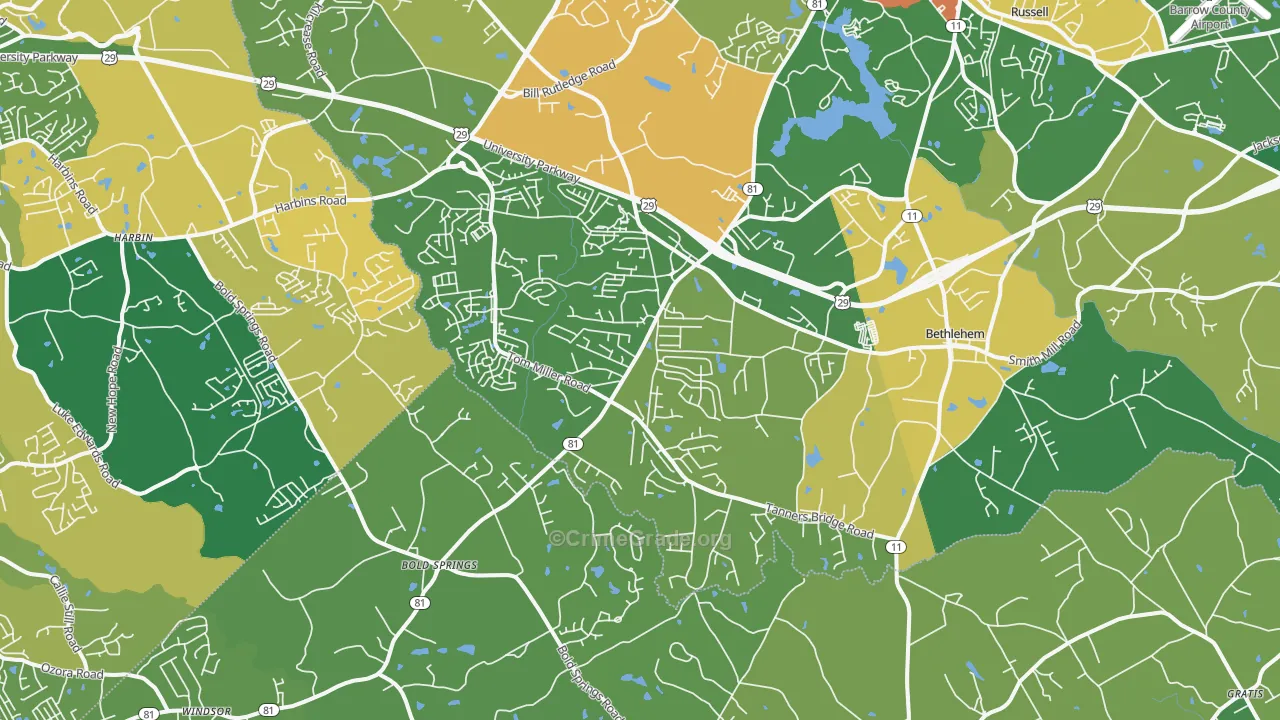 30620, GA Map of Drug-Related Crime Rates