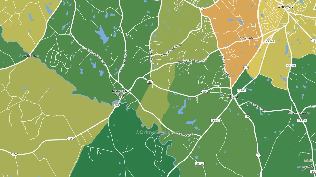 30621, GA Map of Drug-Related Crime Rates