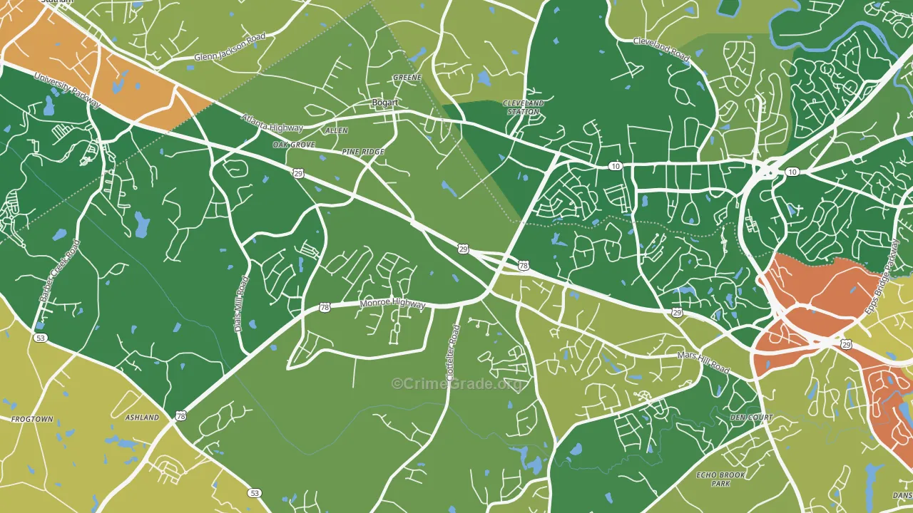 30622, GA Map of Drug-Related Crime Rates