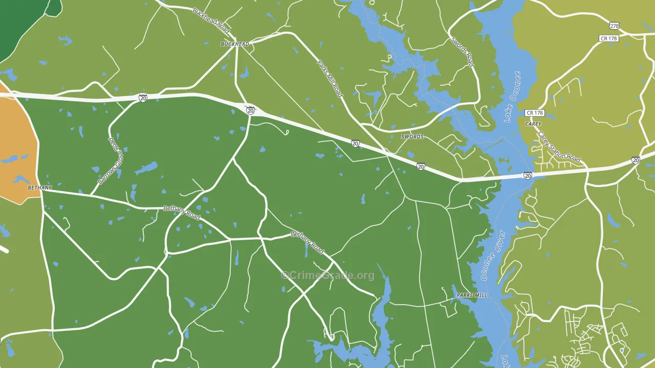 30625, GA Map of Drug-Related Crime Rates