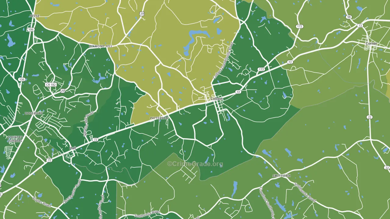 30628, GA Map of Drug-Related Crime Rates