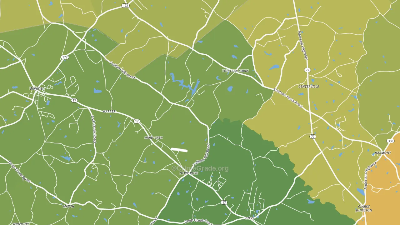 30634, GA Map of Drug-Related Crime Rates