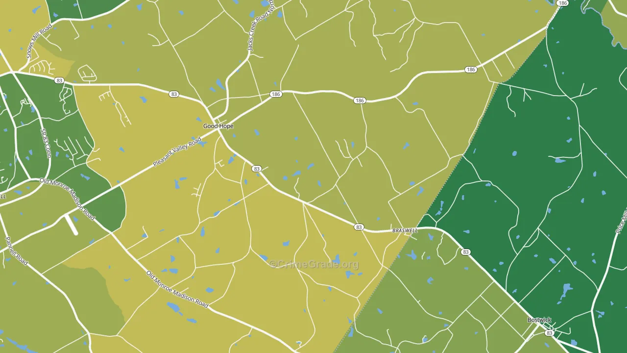 30641, GA Map of Drug-Related Crime Rates