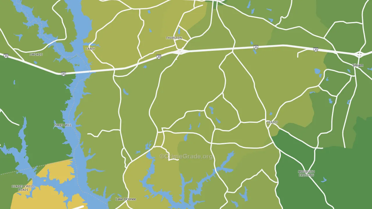 30642, GA Map of Drug-Related Crime Rates