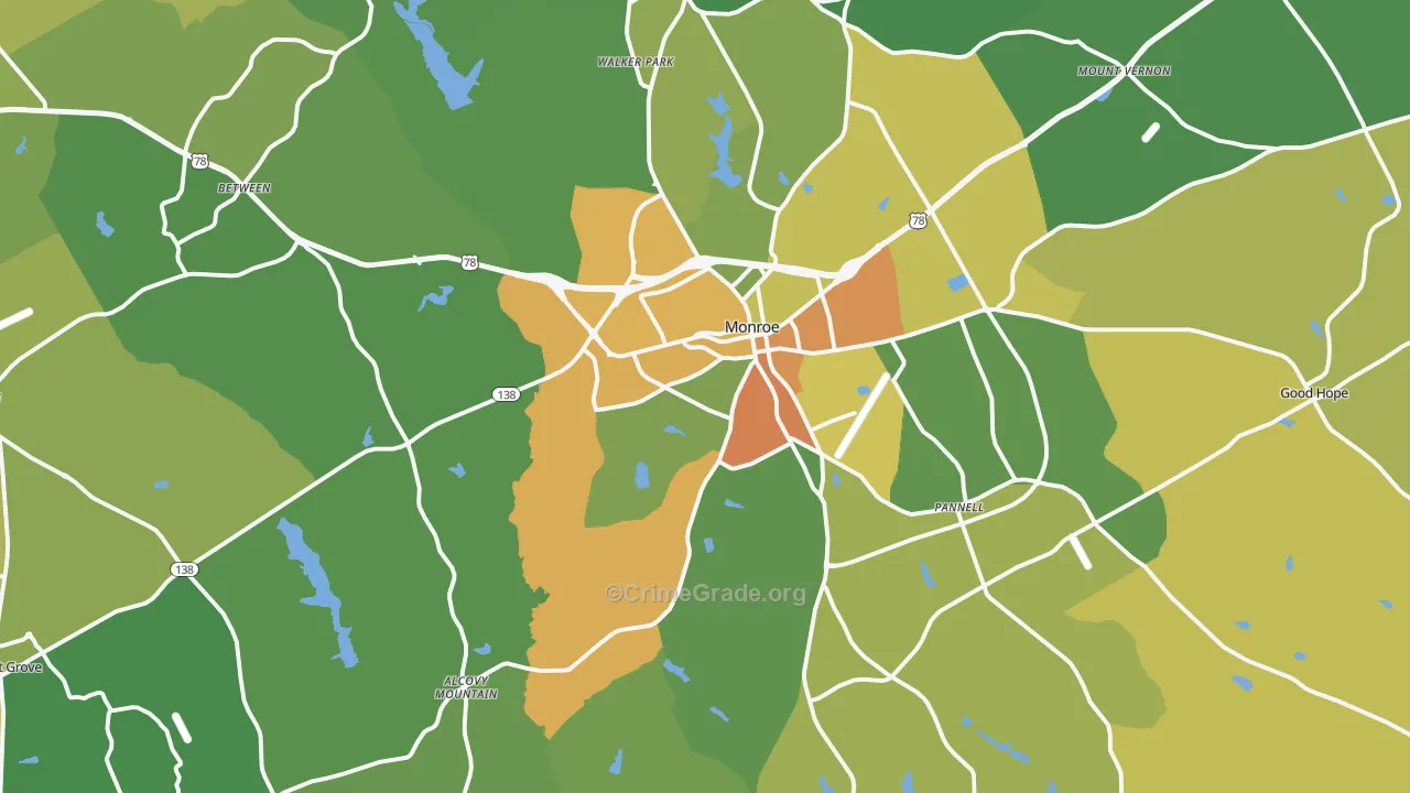 30655, GA Map of Drug-Related Crime Rates