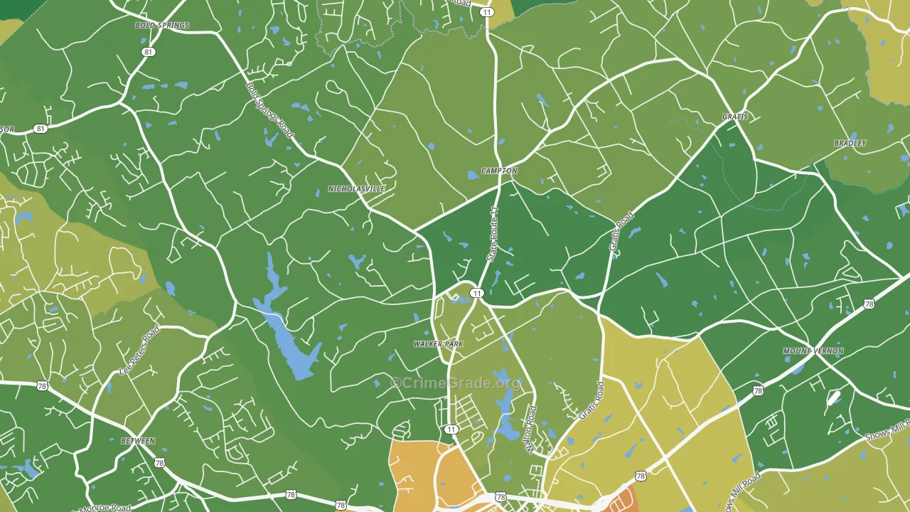 30656, GA Map of Drug-Related Crime Rates