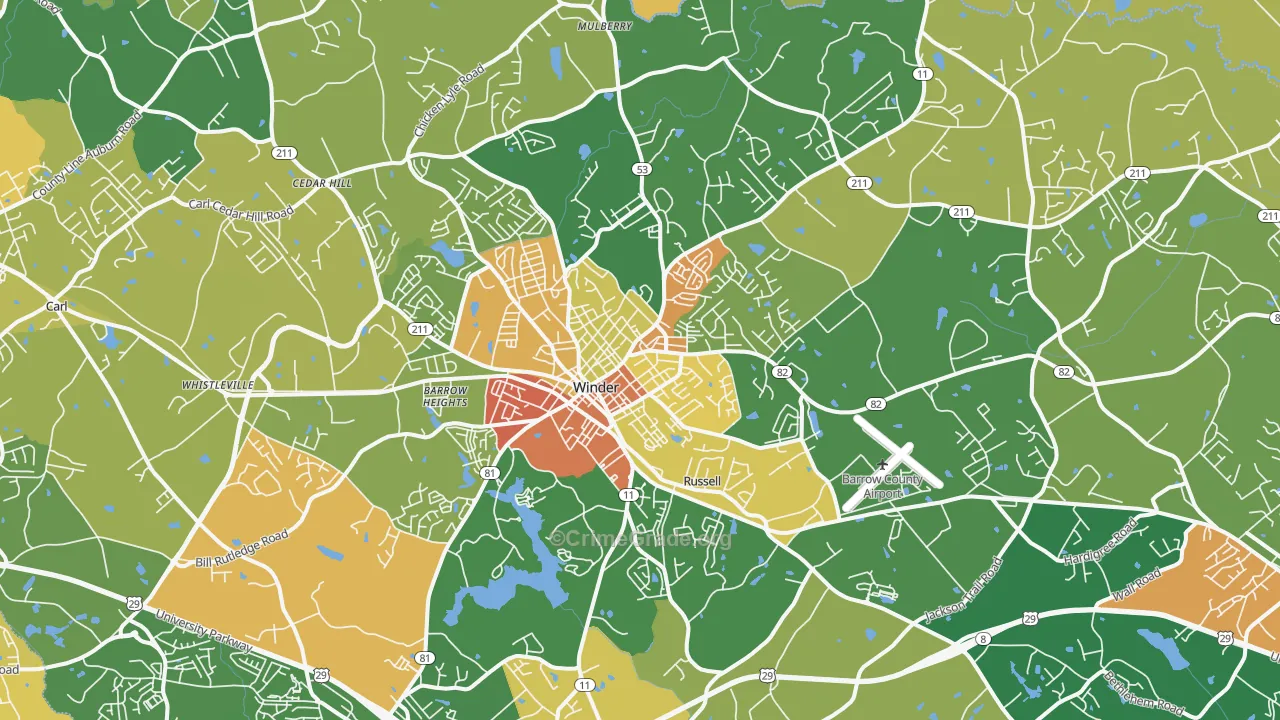30680, GA Map of Drug-Related Crime Rates