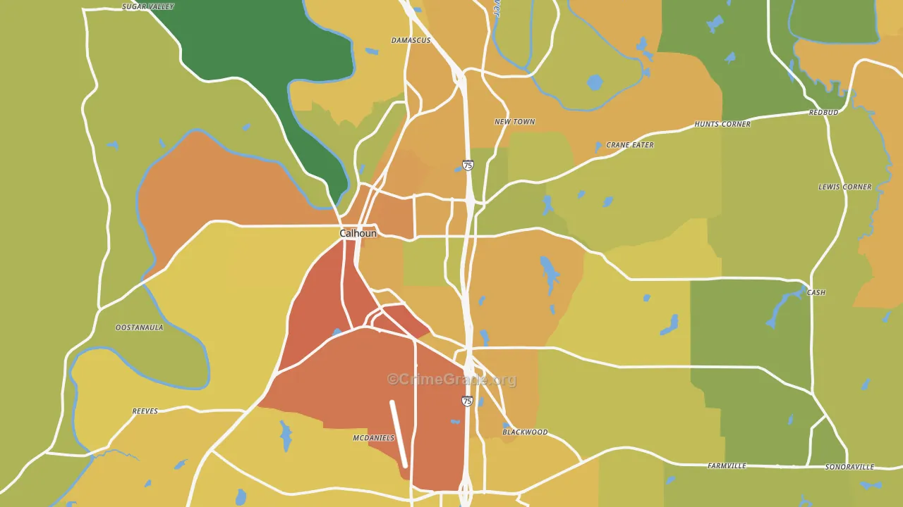 30701, GA Map of Drug-Related Crime Rates