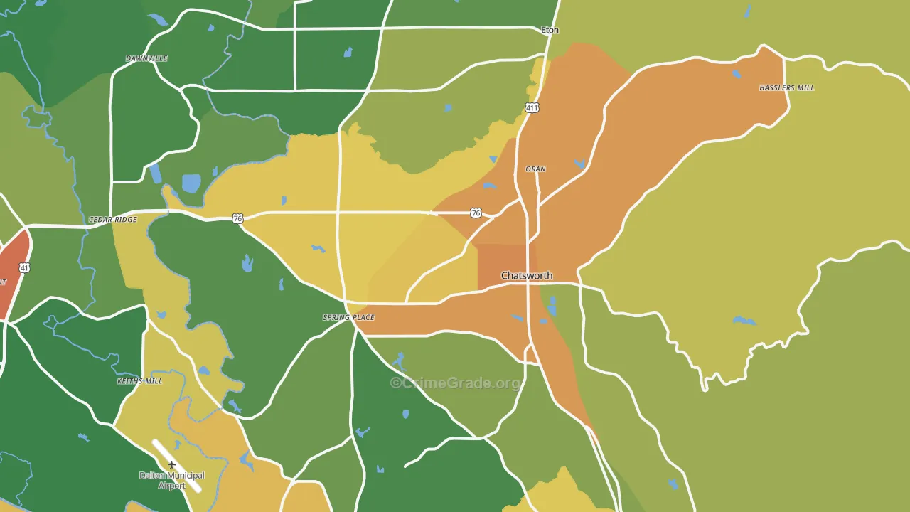 30705, GA Map of Drug-Related Crime Rates