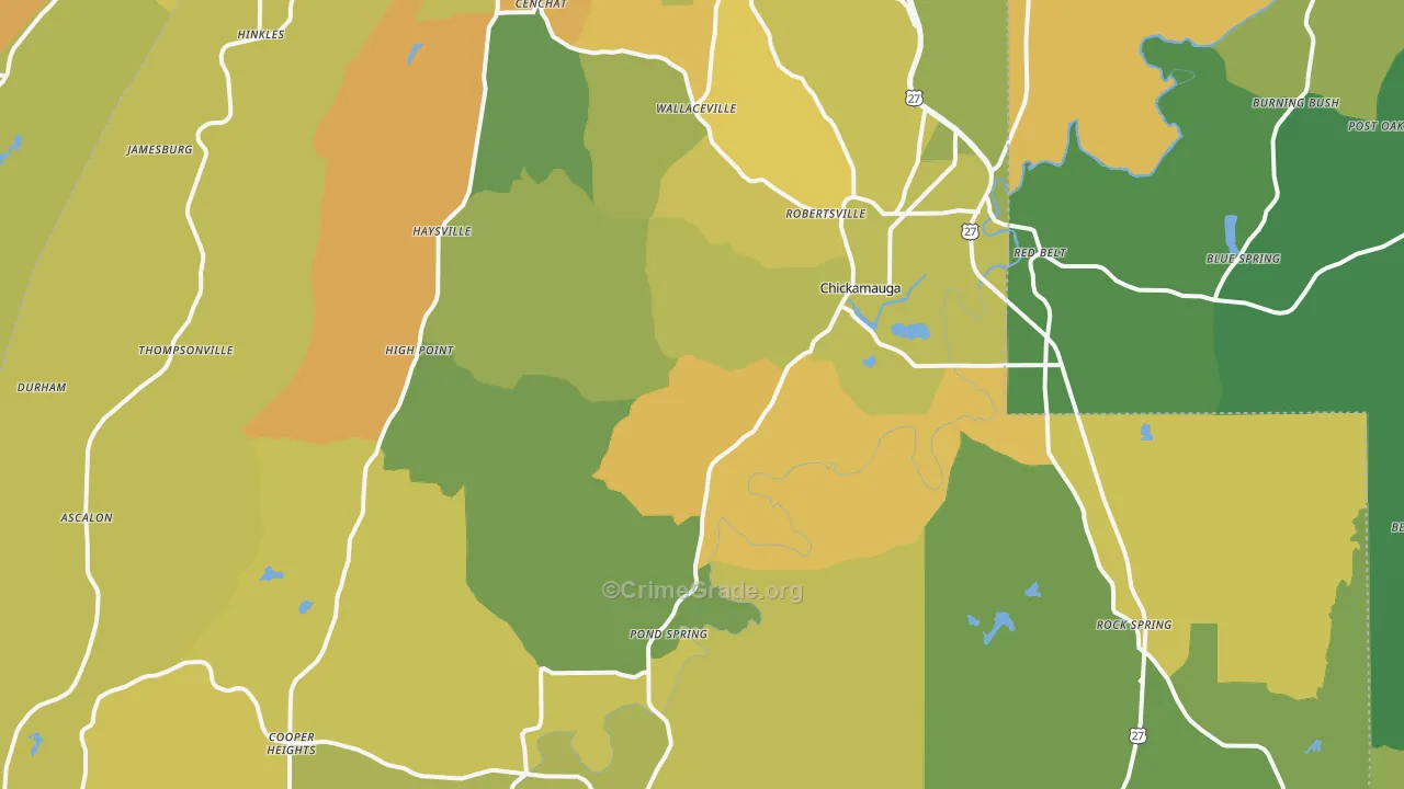30707, GA Map of Drug-Related Crime Rates