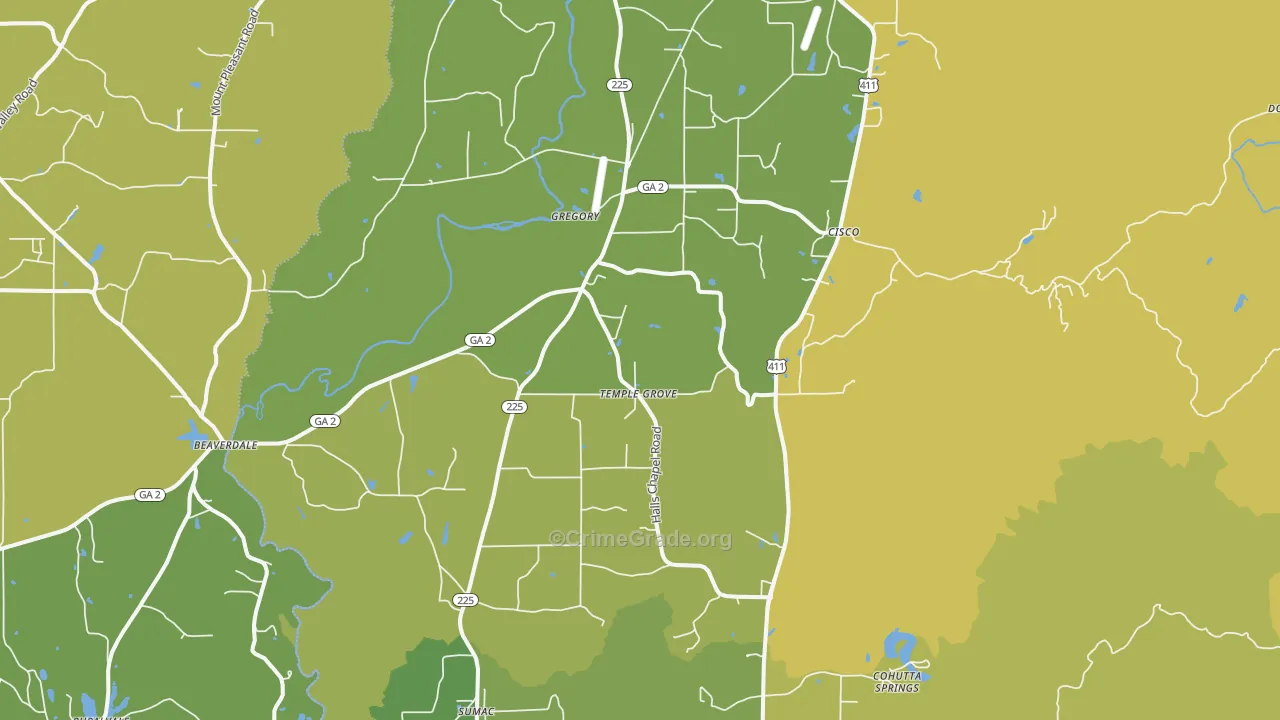 30711, GA Map of Drug-Related Crime Rates
