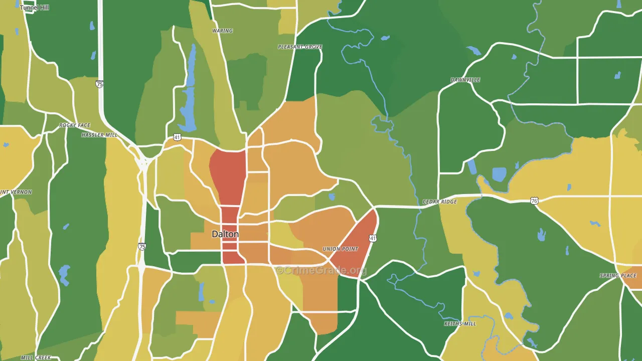 30721, GA Map of Drug-Related Crime Rates