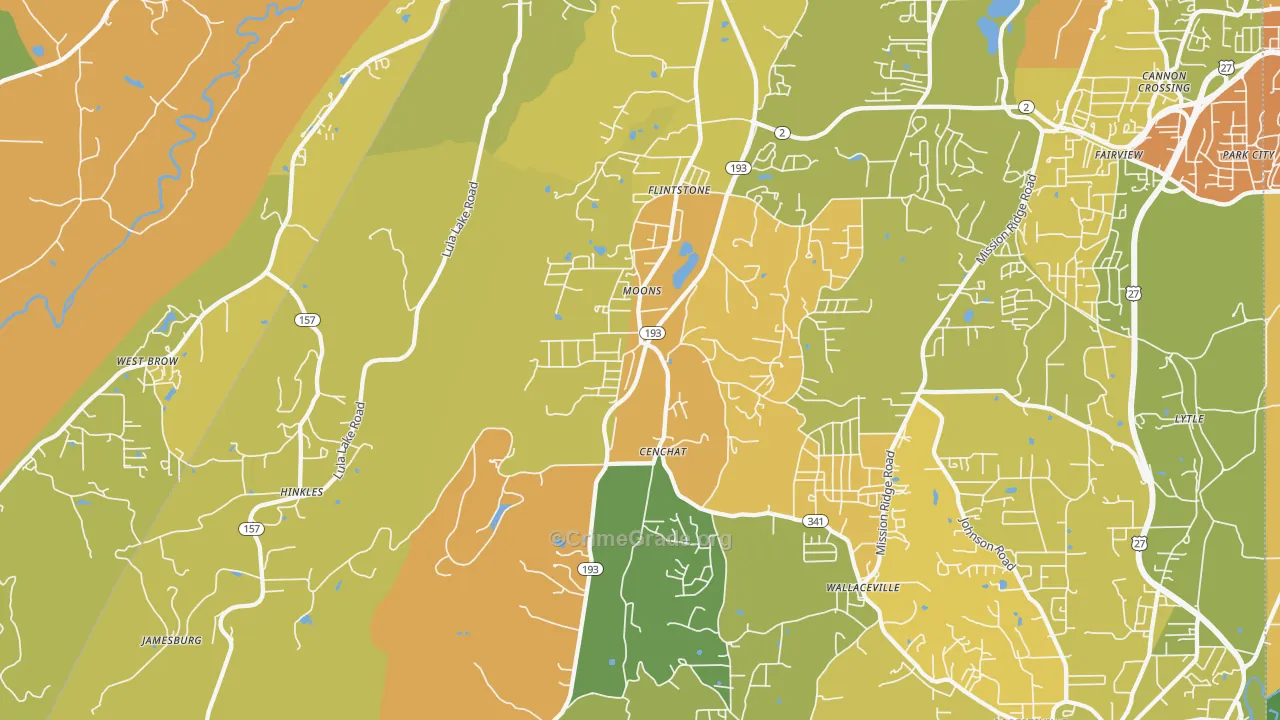 30725, GA Map of Drug-Related Crime Rates