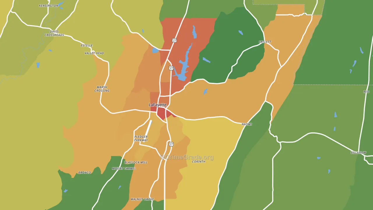 30728, GA Map of Drug-Related Crime Rates