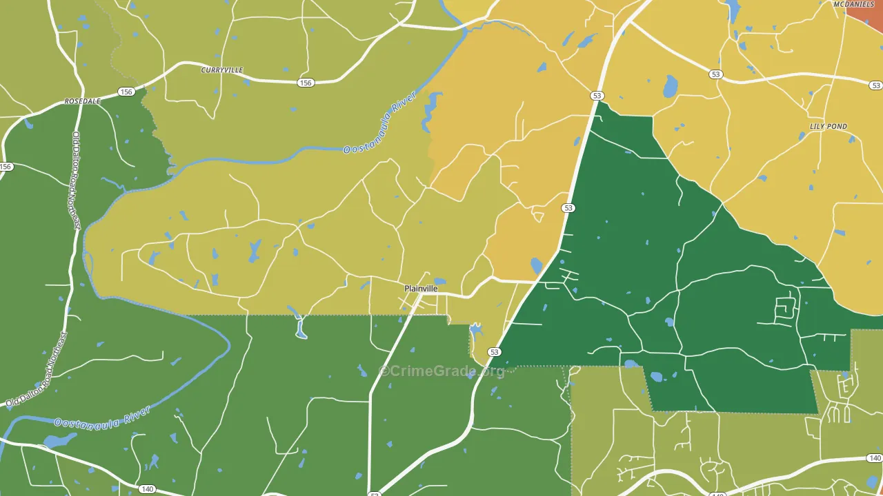 30733, GA Map of Drug-Related Crime Rates