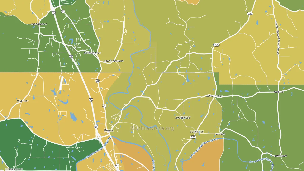 30735, GA Map of Drug-Related Crime Rates