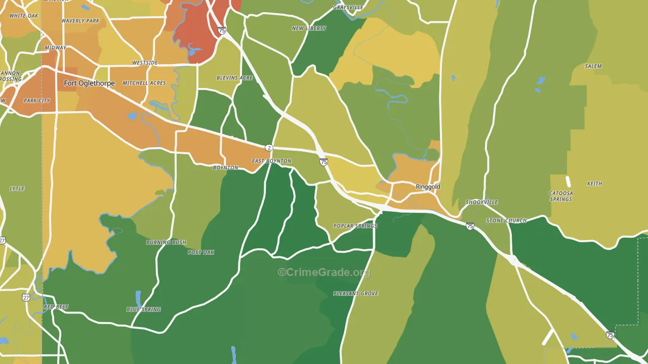 30736, GA Map of Drug-Related Crime Rates