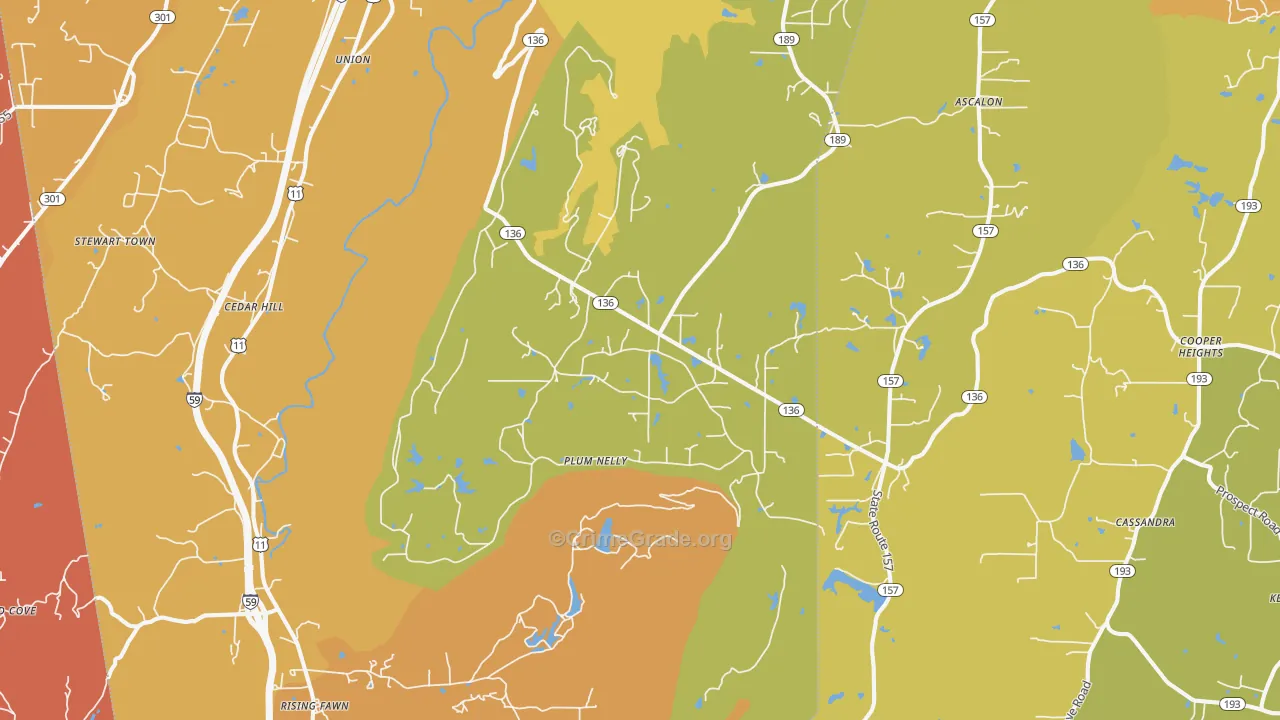 30738, GA Map of Drug-Related Crime Rates