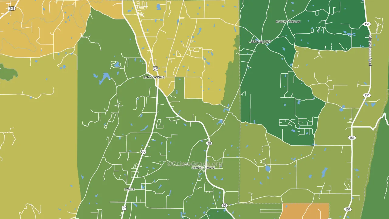 30739, GA Map of Drug-Related Crime Rates