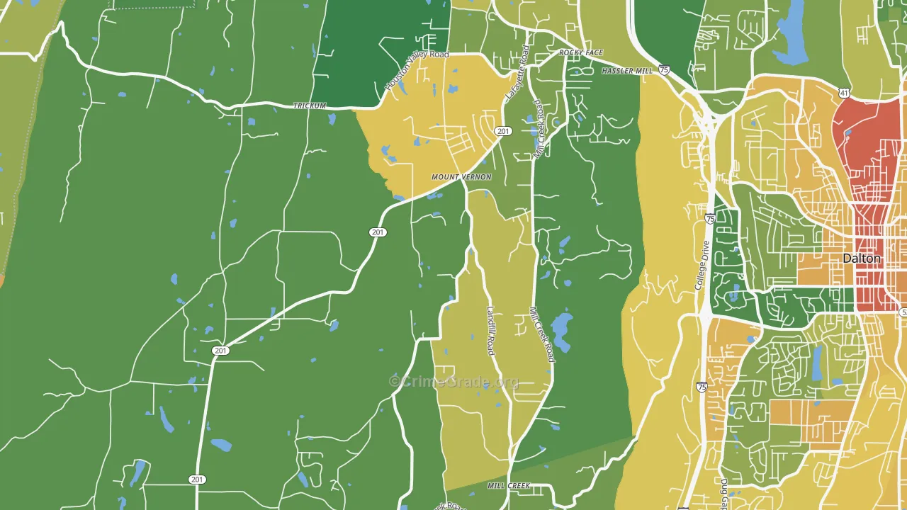 30740, GA Map of Drug-Related Crime Rates