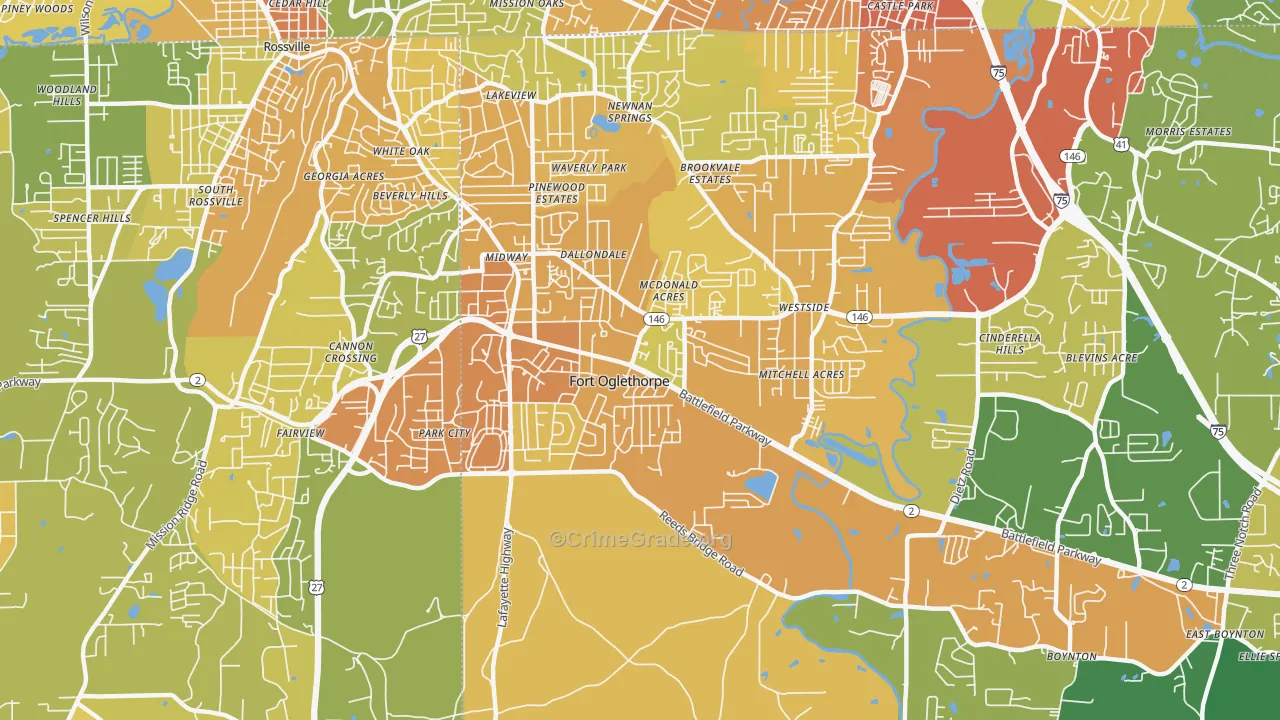 30742, GA Map of Drug-Related Crime Rates