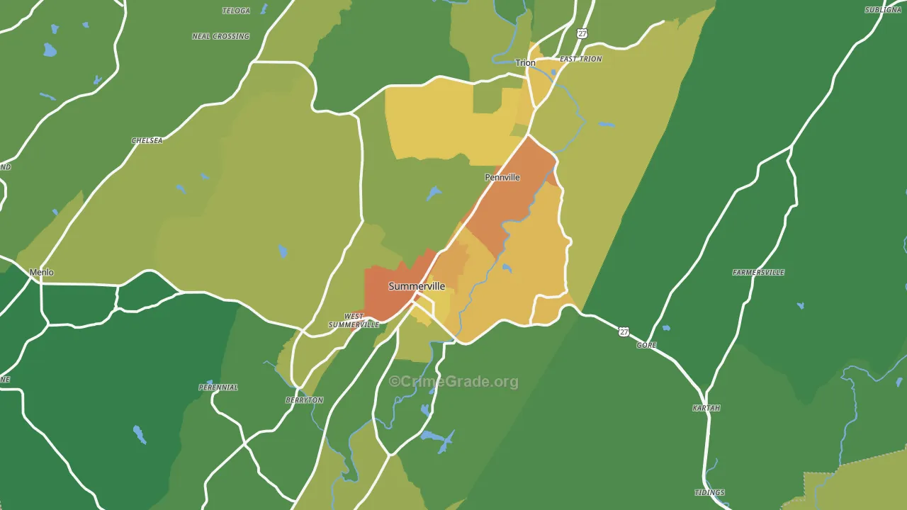 30747, GA Map of Drug-Related Crime Rates