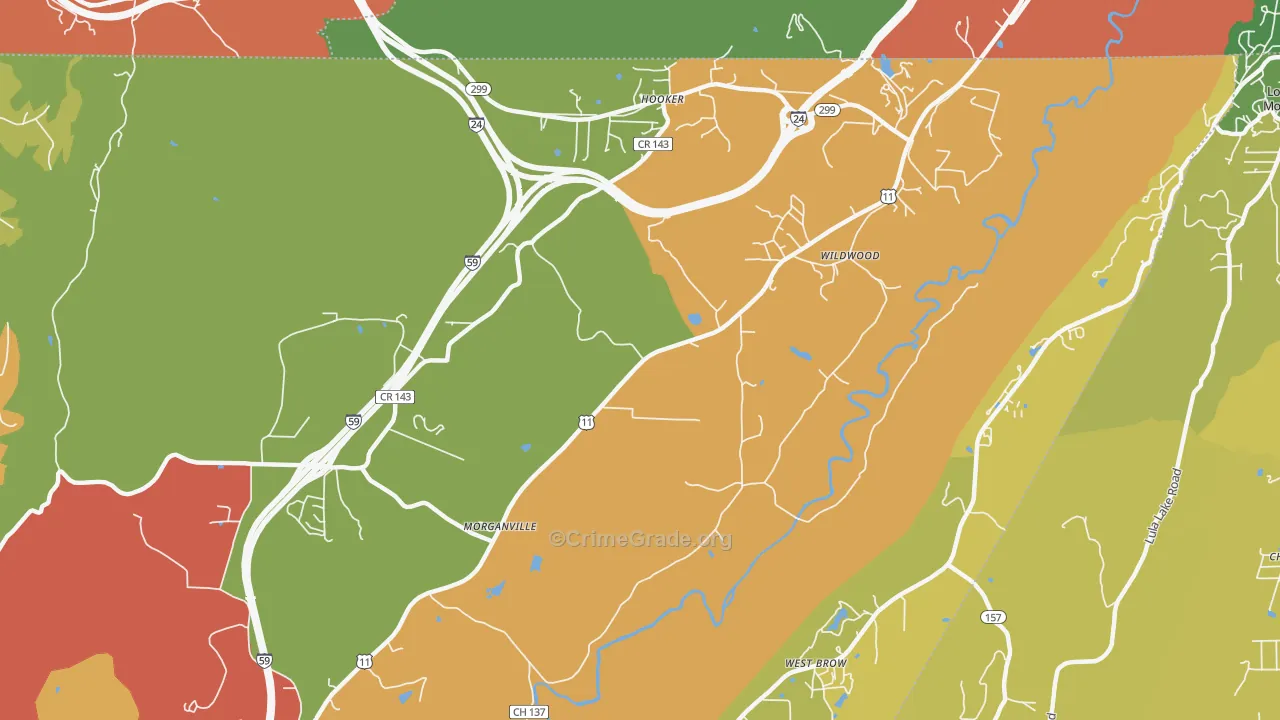 30757, GA Map of Drug-Related Crime Rates