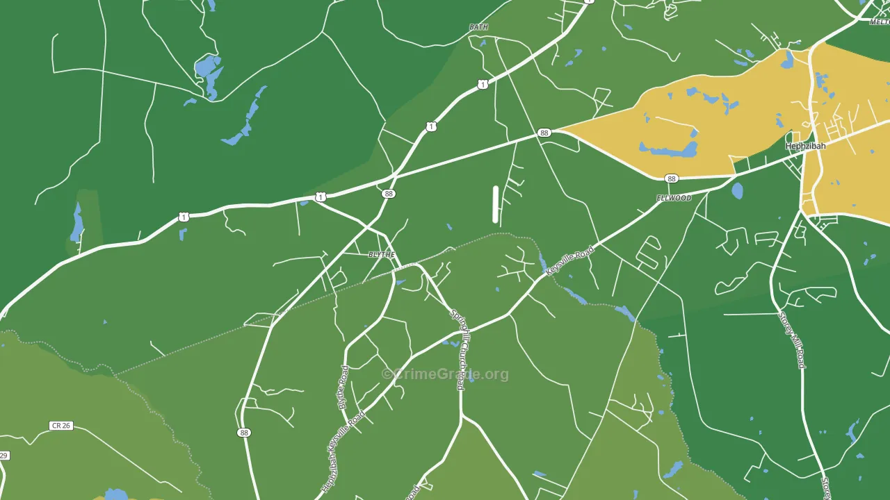 30805, GA Map of Drug-Related Crime Rates