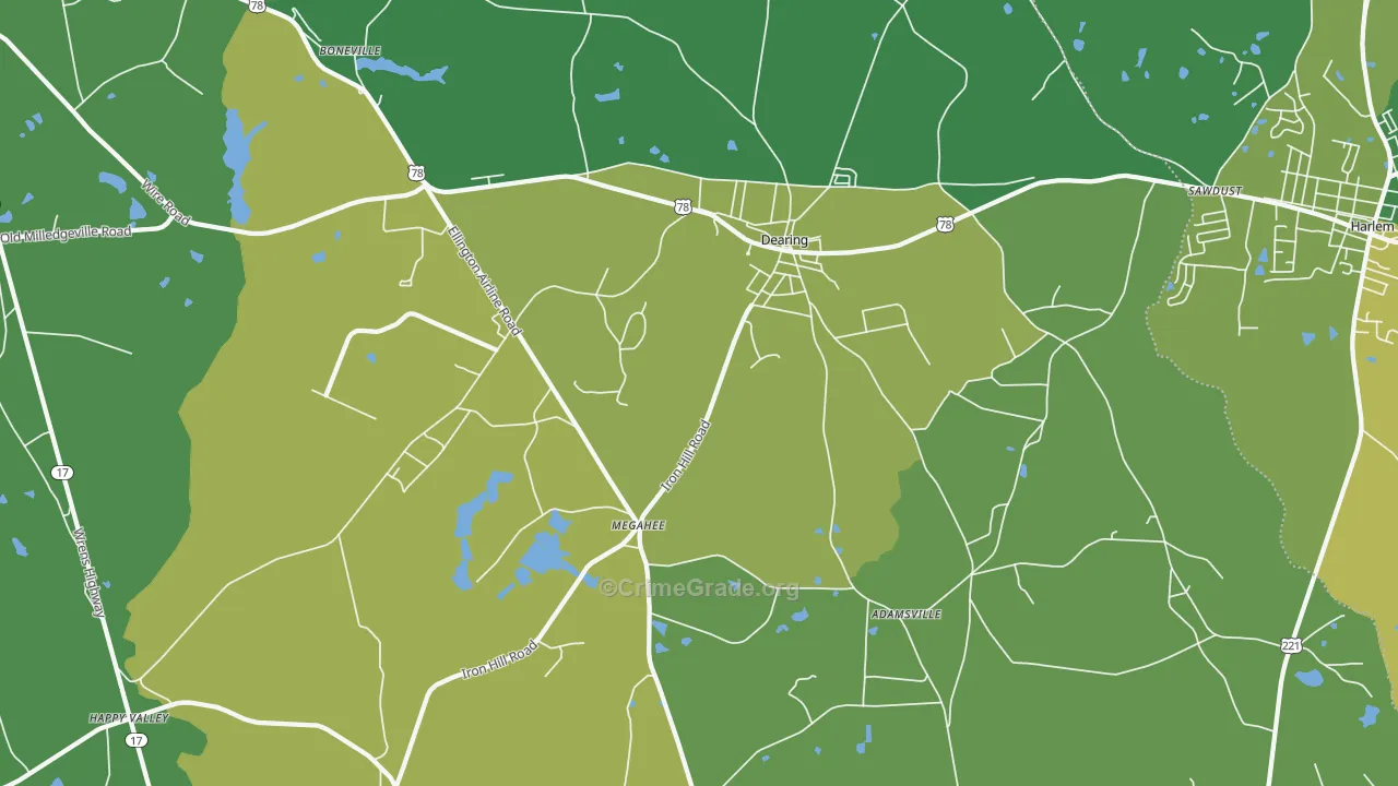 30808, GA Map of Drug-Related Crime Rates