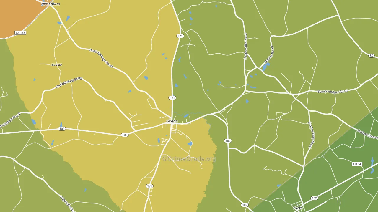 30810, GA Map of Drug-Related Crime Rates