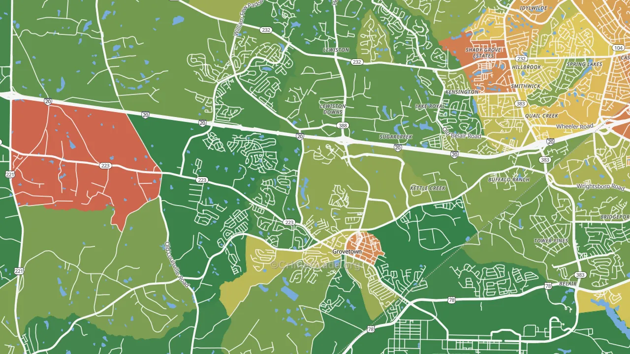 30813, GA Map of Drug-Related Crime Rates