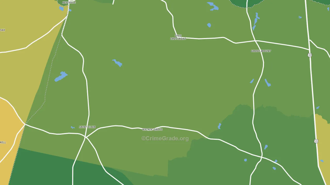 30816, GA Map of Drug-Related Crime Rates