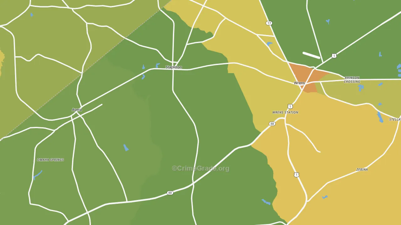 30823, GA Map of Drug-Related Crime Rates