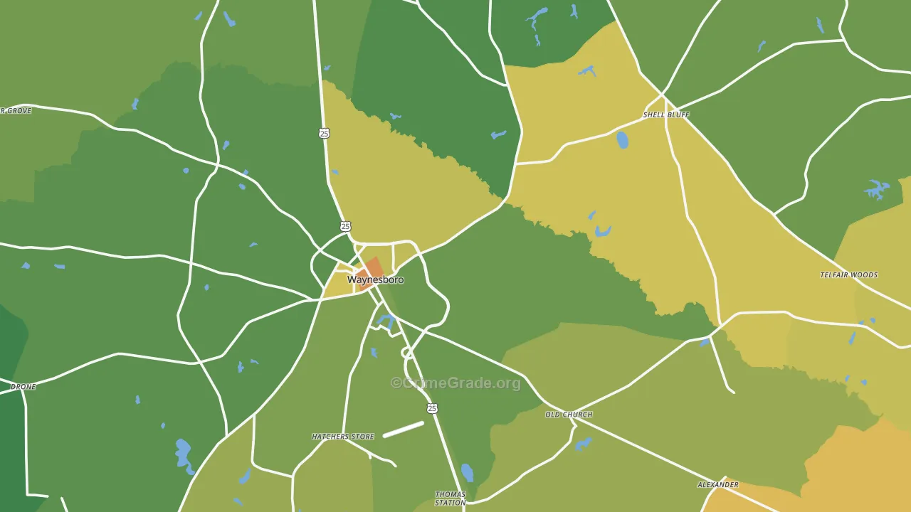 30830, GA Map of Drug-Related Crime Rates