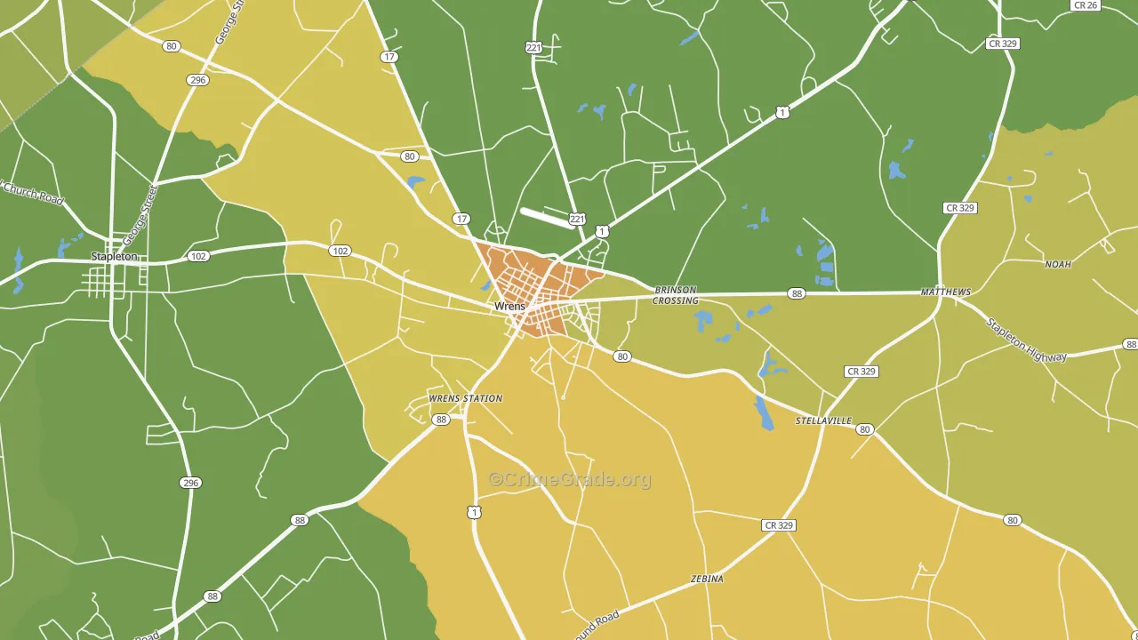30833, GA Map of Drug-Related Crime Rates